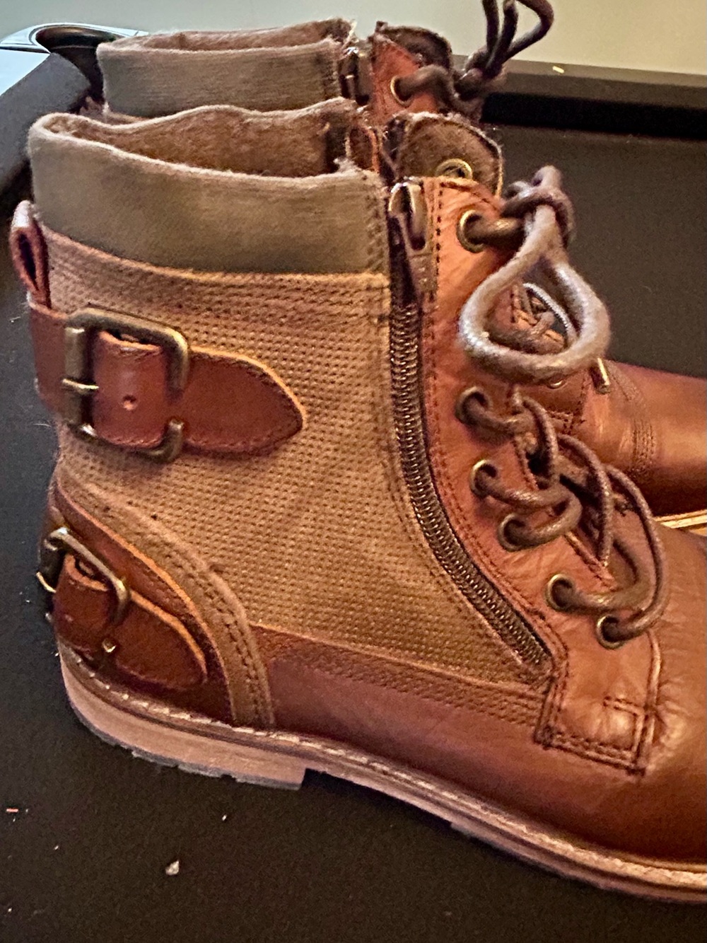 Woman’s Brown Lace-Up Leather Combat Boots size 8 - Picture 4 of 8